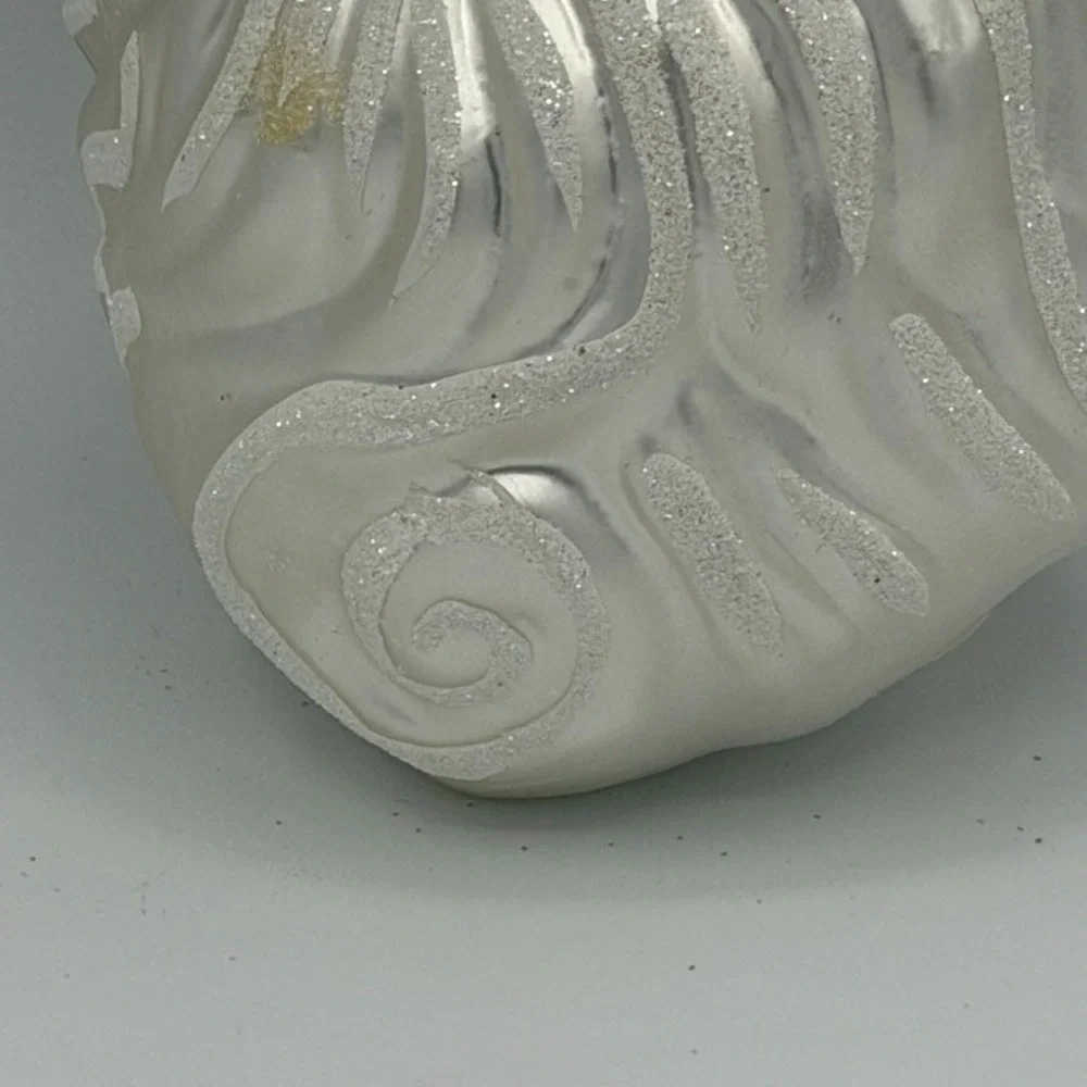 Vintage Glass Santa Claus Head Ornament Blown Glass Christmas 4.5